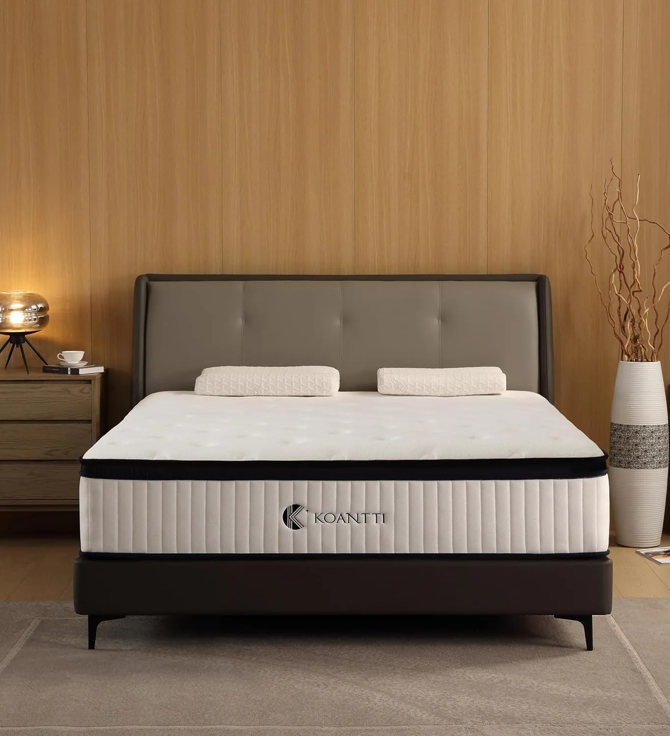 Queen Mattresses,14 Inch Queen Size Mattresses in a Box,Memory Foam Hybrid White & Black Mattress with Provide Support and Improve Sleep,Pressure Relief,Medium Firm.