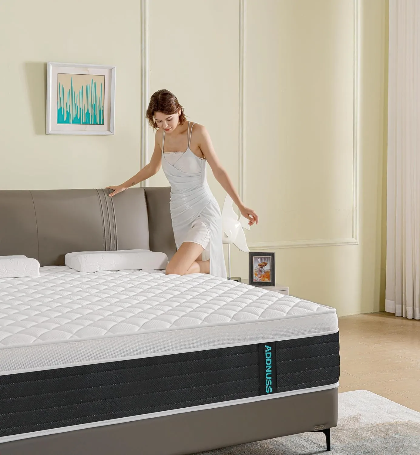 Queen Mattresses,Memory Foam 10 Inch Hybrid Black Queen Mattress in a Box,Individual Pocket Spring Breathable Comfort for Sleep Supportive and Pressure Relief,CertiPUR-US.