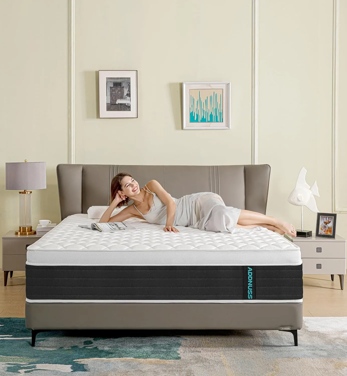 Queen Mattresses,Memory Foam 10 Inch Hybrid Black Queen Mattress in a Box,Individual Pocket Spring Breathable Comfort for Sleep Supportive and Pressure Relief,CertiPUR-US.