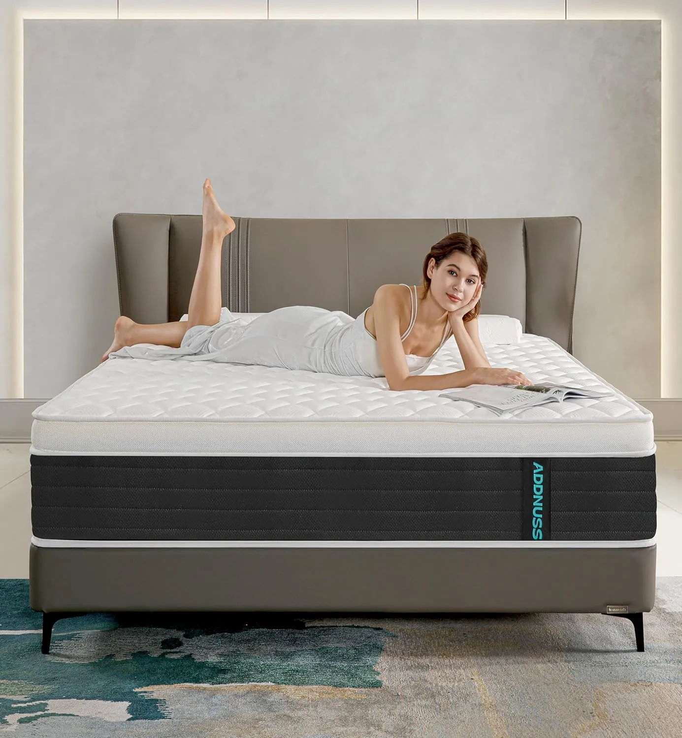 Queen Mattresses,Memory Foam 10 Inch Hybrid Black Queen Mattress in a Box,Individual Pocket Spring Breathable Comfort for Sleep Supportive and Pressure Relief,CertiPUR-US.