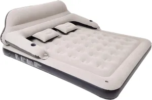 Queen Size Air Mattress Inflatable Bed with Headboard and Pillows, Blow Up Sofabed