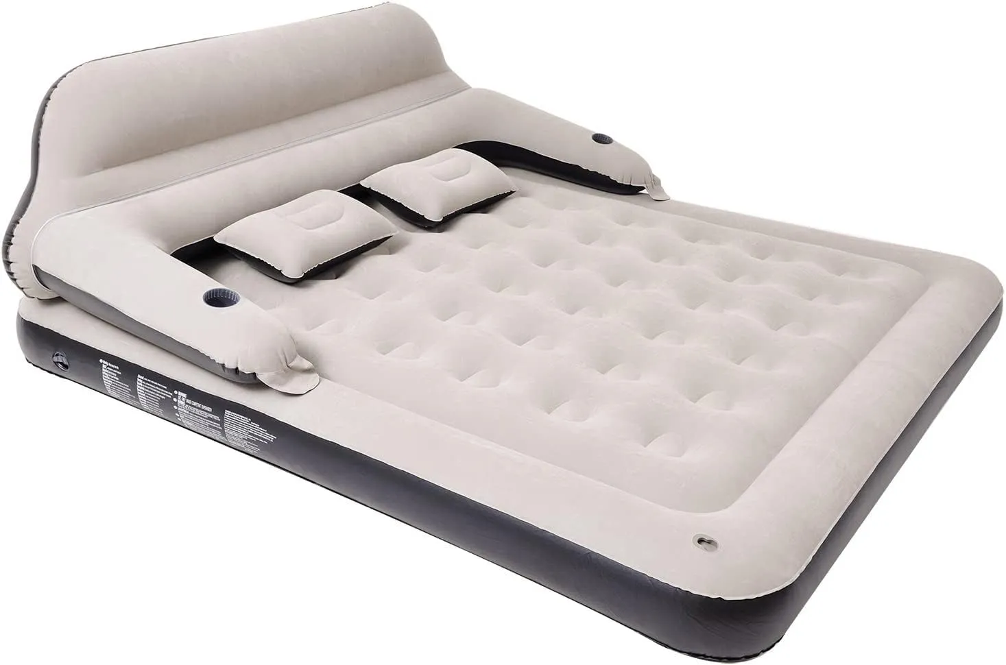 Queen Size Air Mattress Inflatable Bed with Headboard and Pillows, Blow Up Sofabed