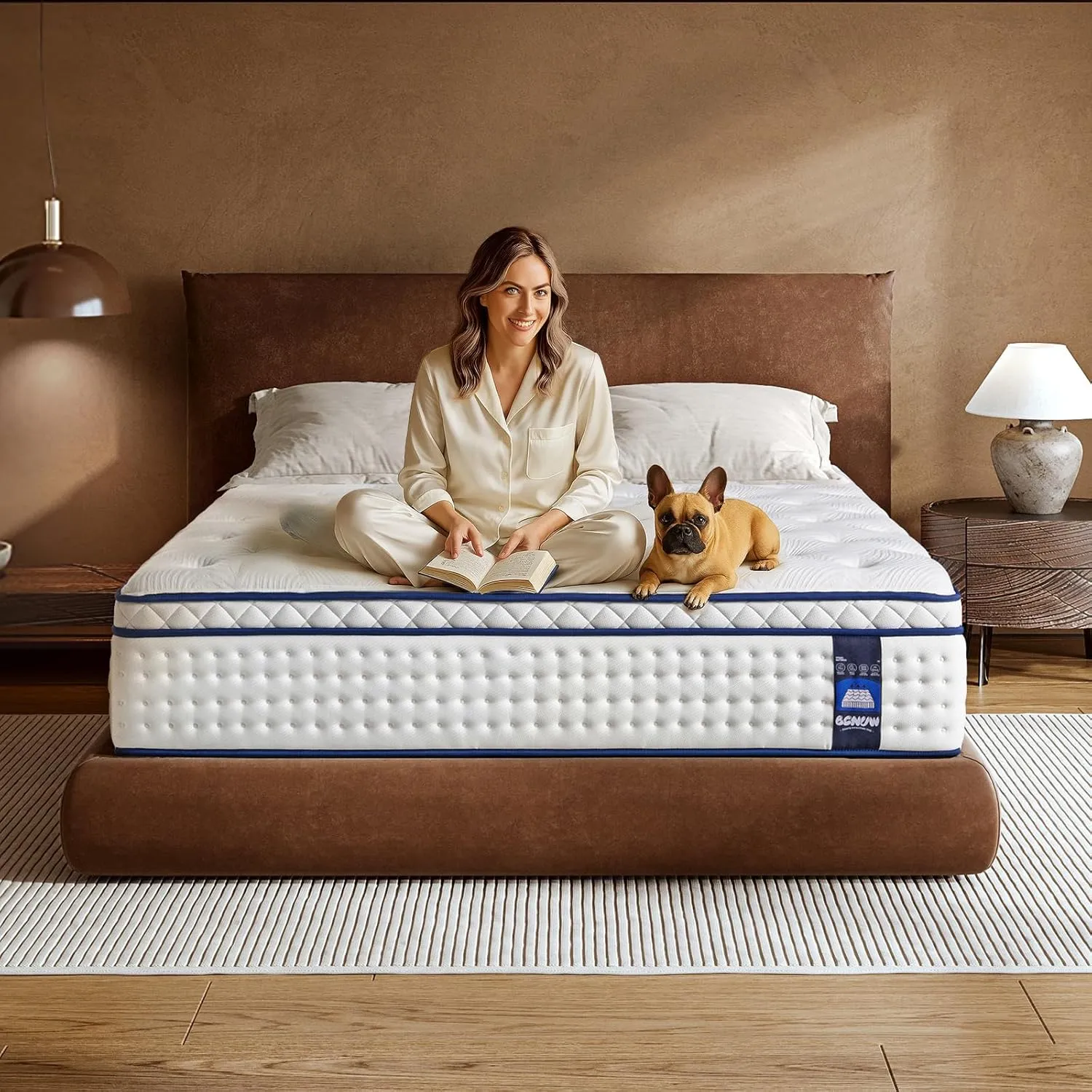 Queen Size Mattress 10 Inch,Medium Firm Queen Hybrid Mattress in a Box,with Multi-Layer Construction&Zoned Support System, Extra Lumbar Support, Motion Isolation for Pressure Relief