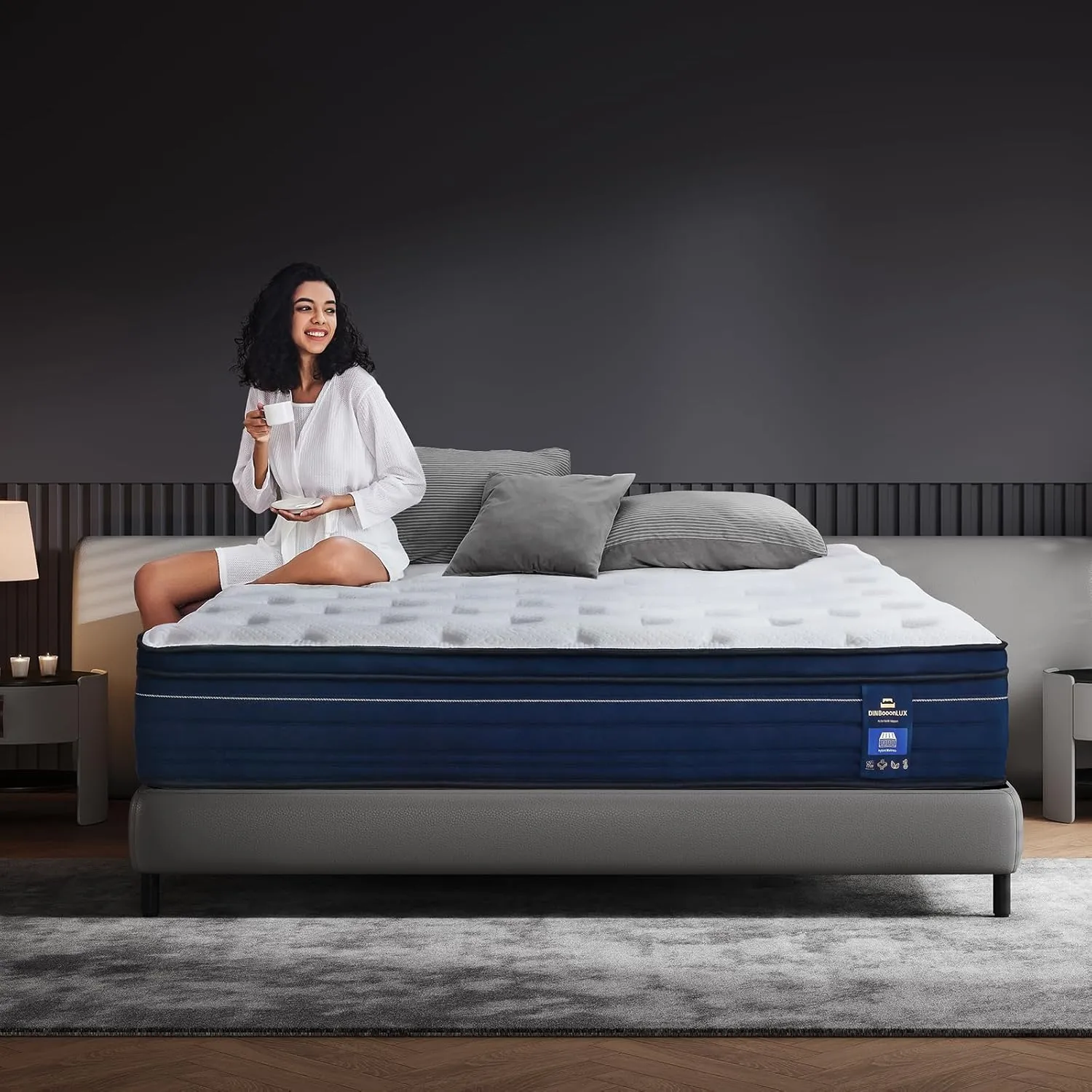 Queen Size Mattress,12 Inch Hybrid Queen Mattress in a Box with Memory Foam and Zoned Support Spring,Motion Isolation,Pressure Relief,100 Night Trial,Medium Firm,CertiPUR-US.