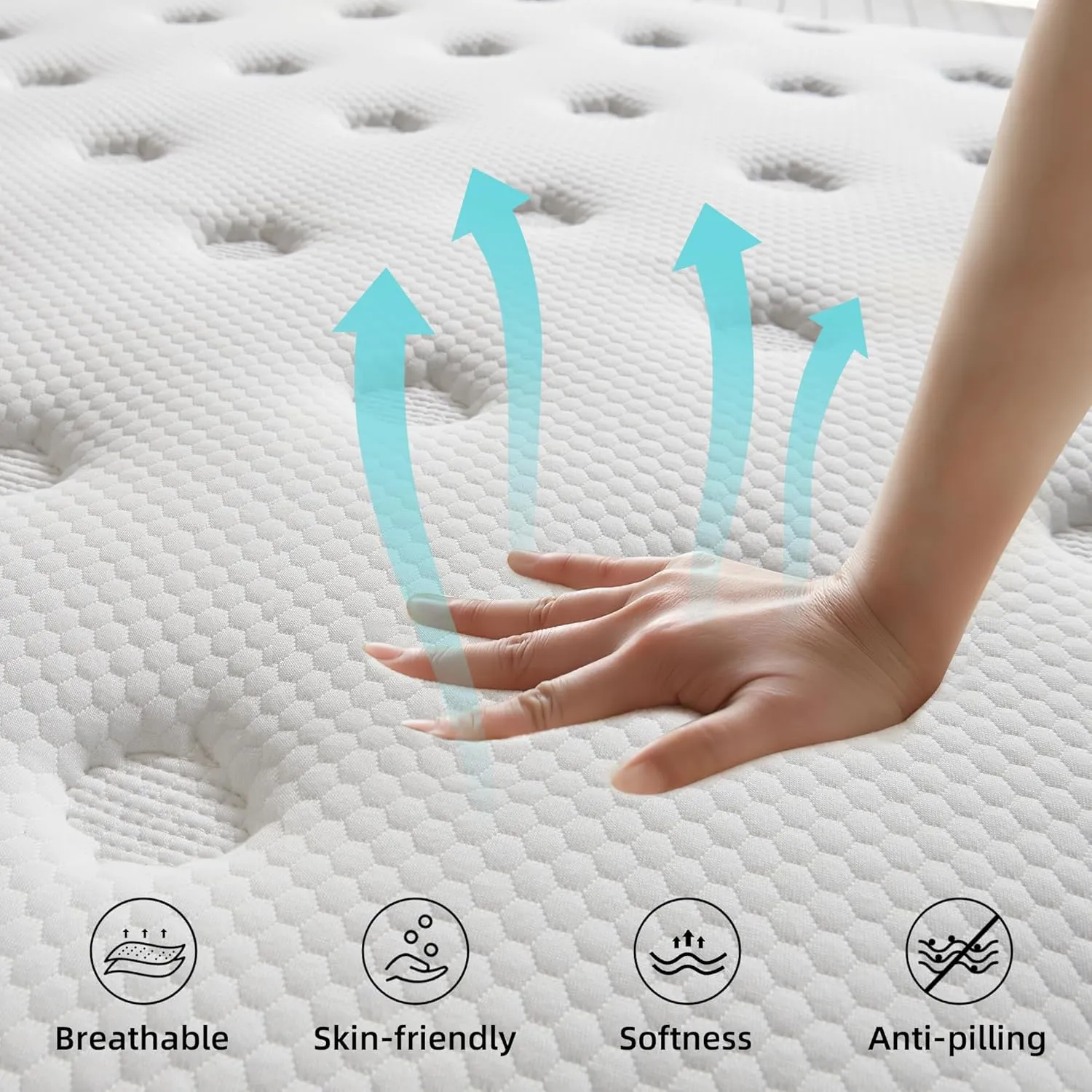 Queen Size Mattresses, 12 Inch Memory Foam Hybrid Mattress Queen, Pocket Spring Mattress in a Box for Motion Isolation, Strong Edge Support, Pressure Relief, Medium Firm, CertiPUR-US