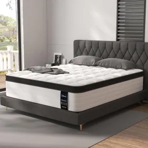 Queen Size Mattresses, 14 Inch Hybrid Queen Mattress in a Box, Medium Firm, Memory Foam and Pocket Springs, (Upgrade) Strong Edge Support, Pressure Relief