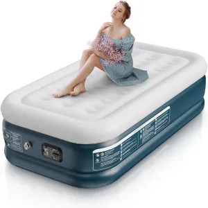 Quick Inflating Twin Air Mattress with Pump
