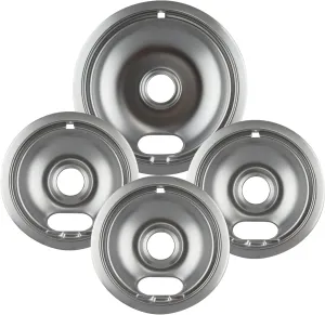 Range Kleen 10124XZ Chrome Style A Drip Pans Sets of 4, 3 6 Inch and 1 8 Inch