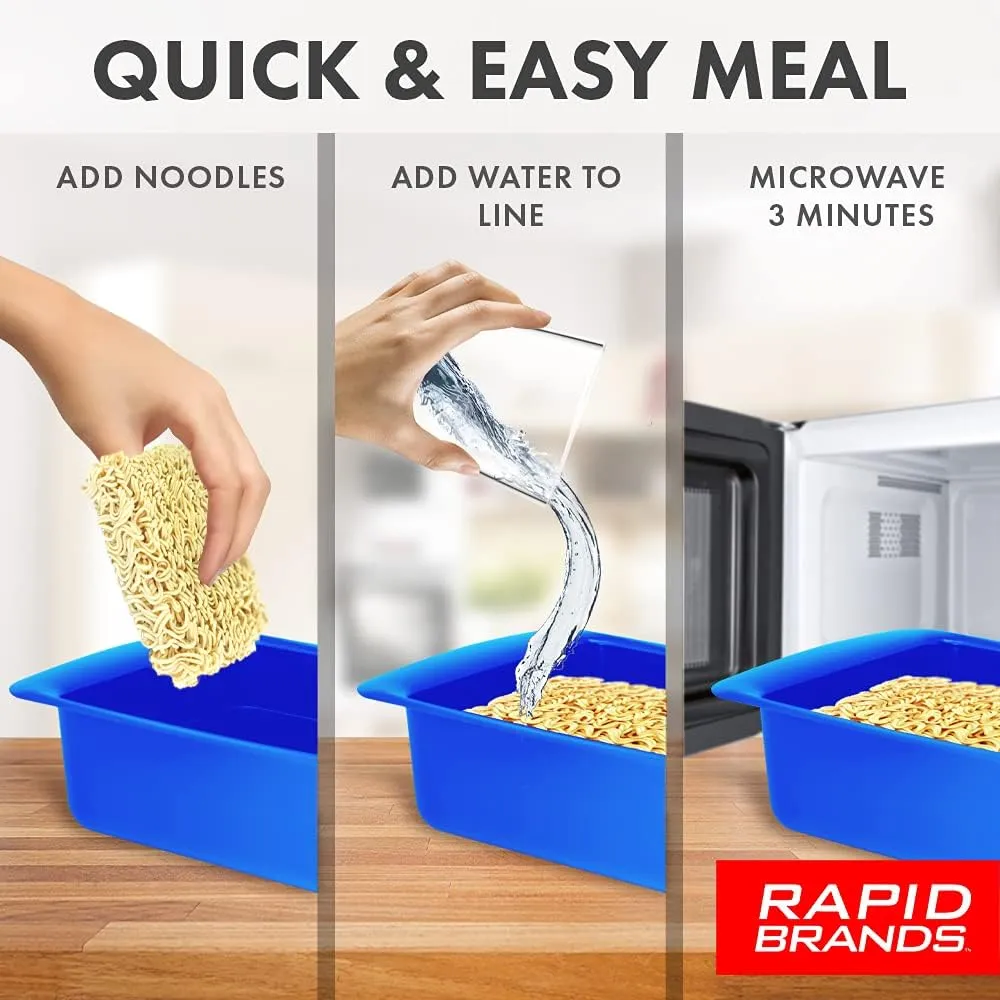 Rapid Ramen Cooker | Microwavable Cookware for Instant Ramen | BPA Free and Dishwasher Safe | Perfect for Dorm, Small Kitchen or Office | Gray, 2 Pack