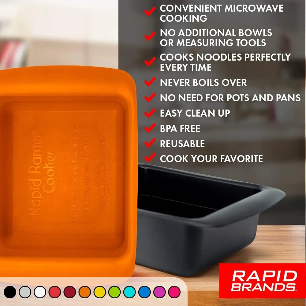 Rapid Ramen Cooker | Microwavable Cookware for Instant Ramen | BPA Free and Dishwasher Safe | Perfect for Dorm, Small Kitchen or Office | Gray, 2 Pack