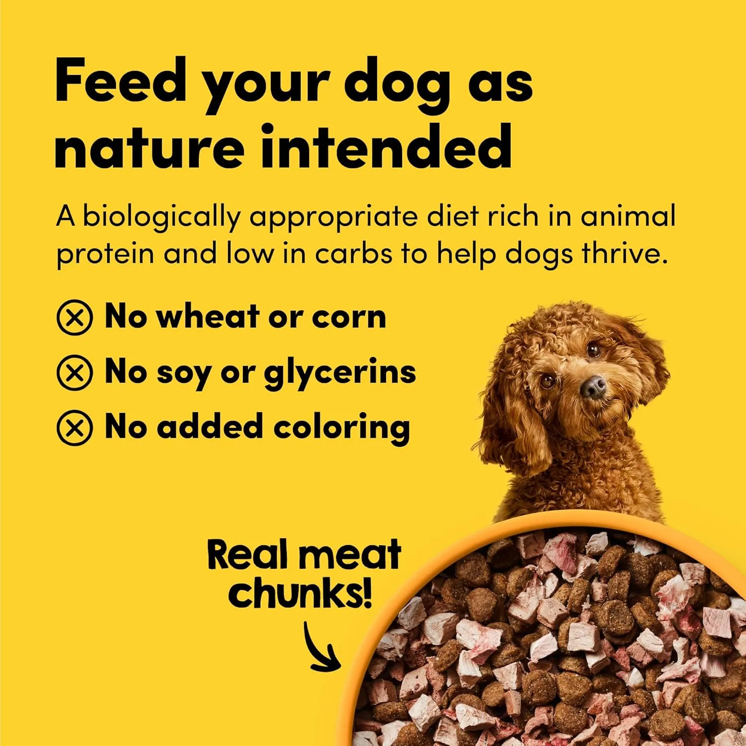 RawMix50 Premium Freeze-Dried Raw Cage-Free Chicken Recipe Dog Food, Protein Rich, Includes Kibble, Non-GMO, No Wheat or Corn, 12 oz
