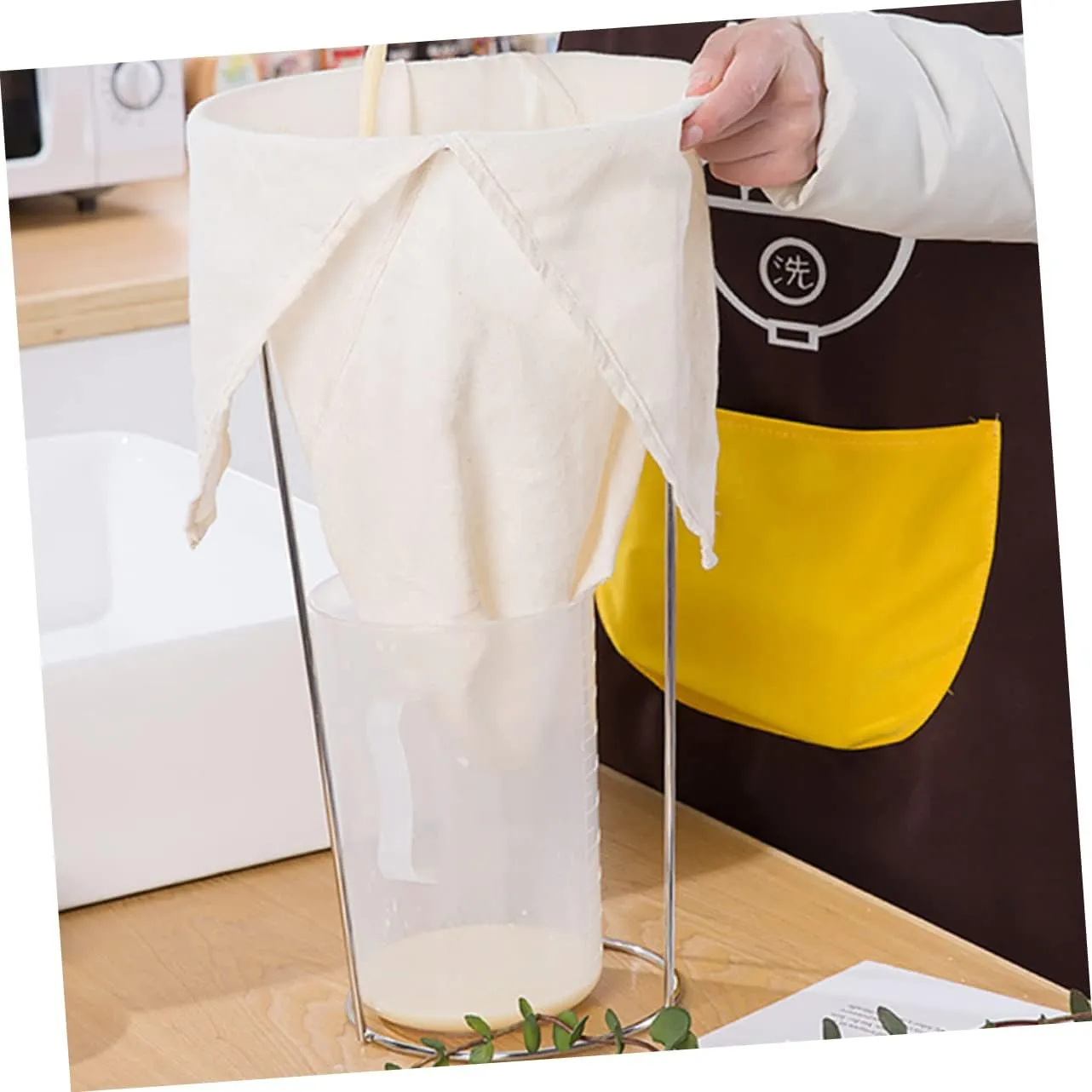 Reusable Soybean Milk Filter Bag Cotton Mesh Strainer for Home Fine Mesh Bag for Kitchen Easy Cle