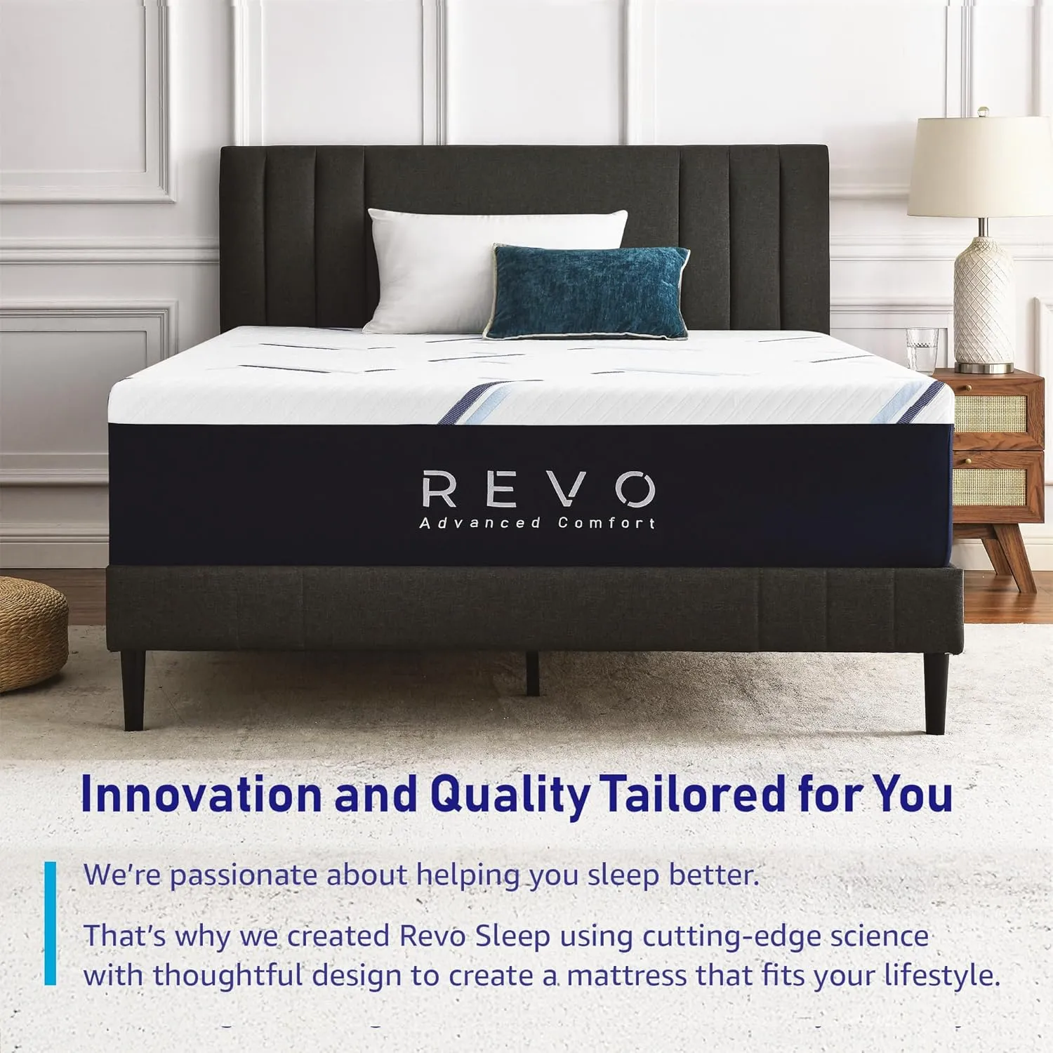 Revo Sleep 14-inch Queen Gel Memory Foam Mattress - Cooling Queen Mattress with Superior Comfort and Posture Support