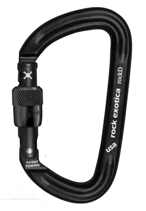 Rock Exotica rockD  Screw-Lock   Carabiner - 29Kn - BLACK