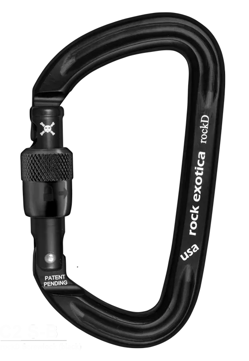 Rock Exotica rockD  Screw-Lock   Carabiner - 29Kn - BLACK