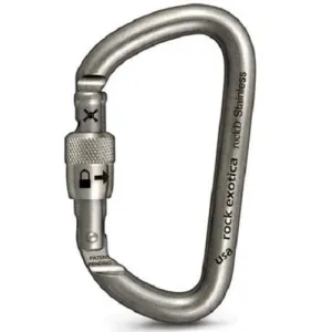 Rock Exotica rockD Stainless Steel Screw Gate Carabiner