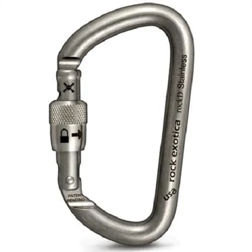 Rock Exotica rockD Stainless Steel Screw Gate Carabiner
