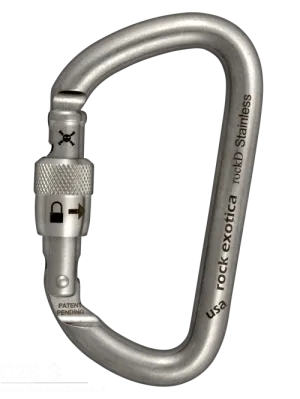 Rock Exotica rockD    Stainless Steel Screw-Lock  Carabiner - 41Kn