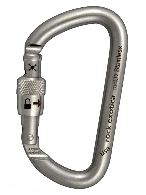 Rock Exotica rockD    Stainless Steel Screw-Lock  Carabiner - 41Kn