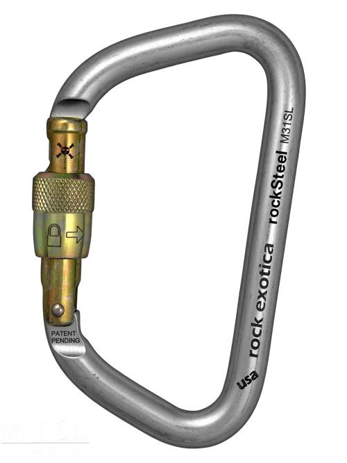 Rock Exotica rockSteel Screw-Lock  Carabiner - Keylock - 45Kn