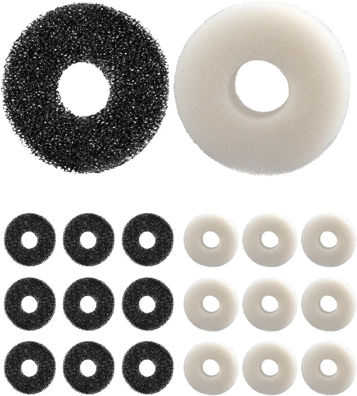 Round Foam Filter Pads Fit for Biorb Aquarium Bio Sponge Replacement Service Kit, White Filter Cotton & Activated Carbon Filter 10 Each