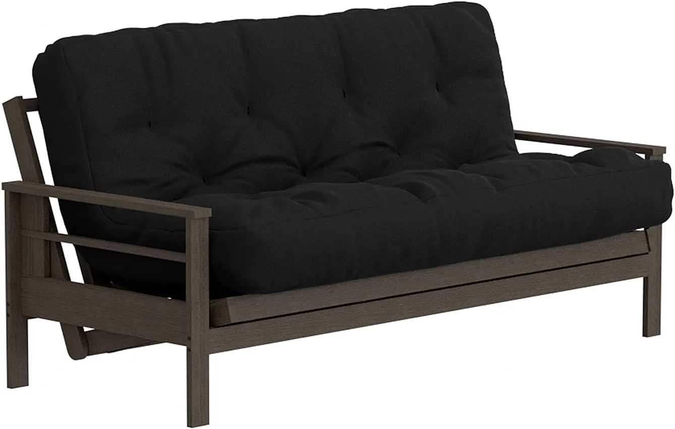 Royal Sleep Products by The Futon Factory 6 inch Memory Foam Futon Mattress - Solid Black Cover - Full Size - CertiPUR Certified Foams - Made in USA - (Frame not Included)