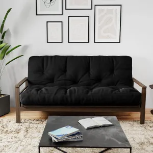 Royal Sleep Products by The Futon Factory 6 inch Memory Foam Futon Mattress - Solid Black Cover - Full Size - CertiPUR Certified Foams - Made in USA - (Frame not Included)