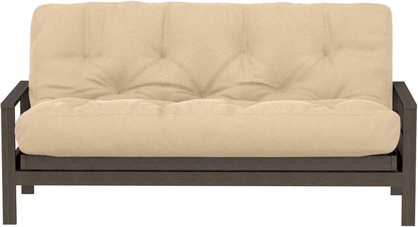 Royal Sleep Products by The Futon Factory 6 inch Memory Foam Futon Mattress - Solid Khaki Cover - Full Size - CertiPUR Certified Foams - Made in USA - (Frame not Included)