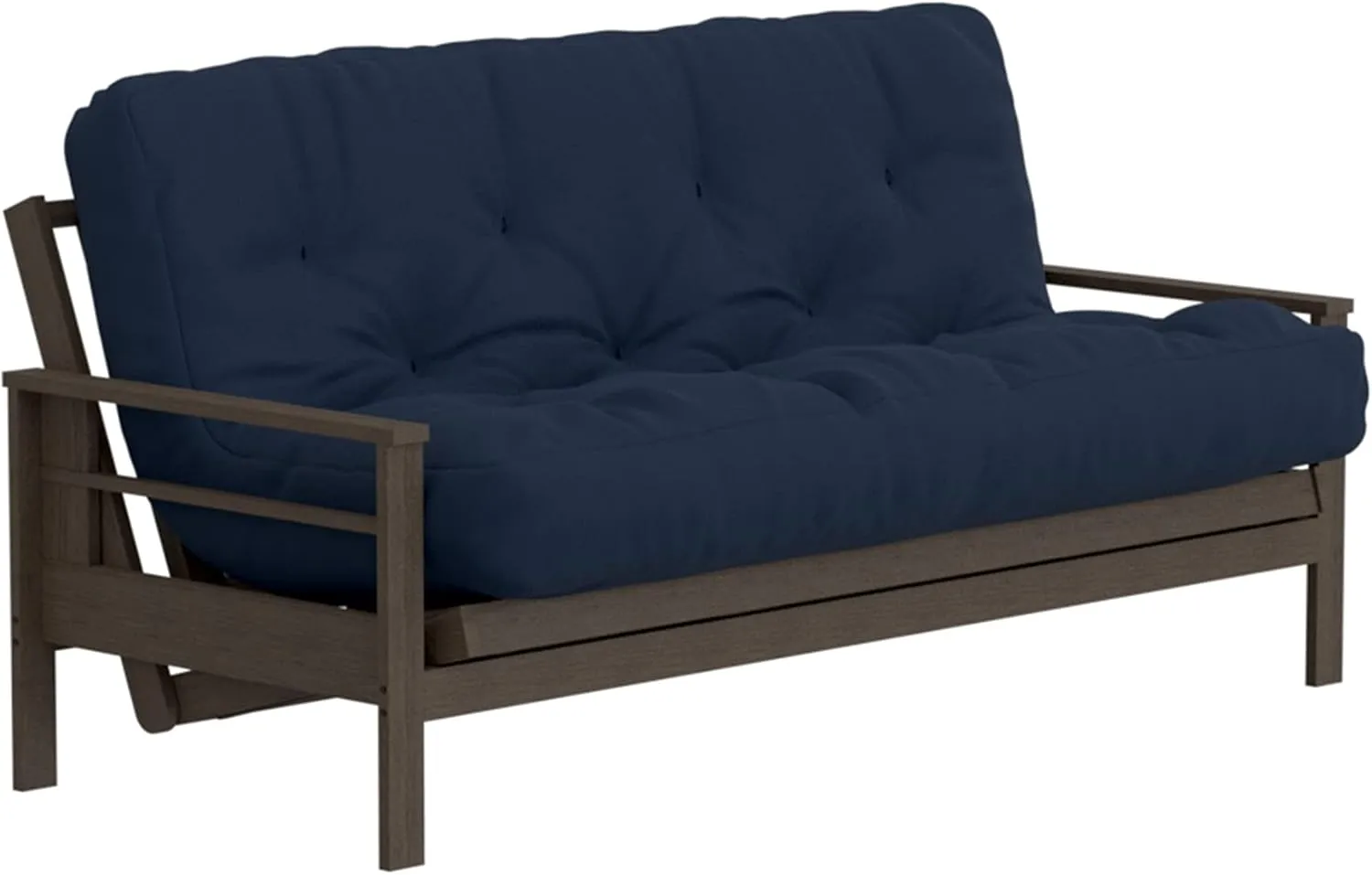 Royal Sleep Products by The Futon Factory Cooling Gel Memory Foam 8 inch Futon Mattress - Solid Navy Cover - Queen Size - CertiPUR Certified Foams - Made in USA - (Frame not Included)
