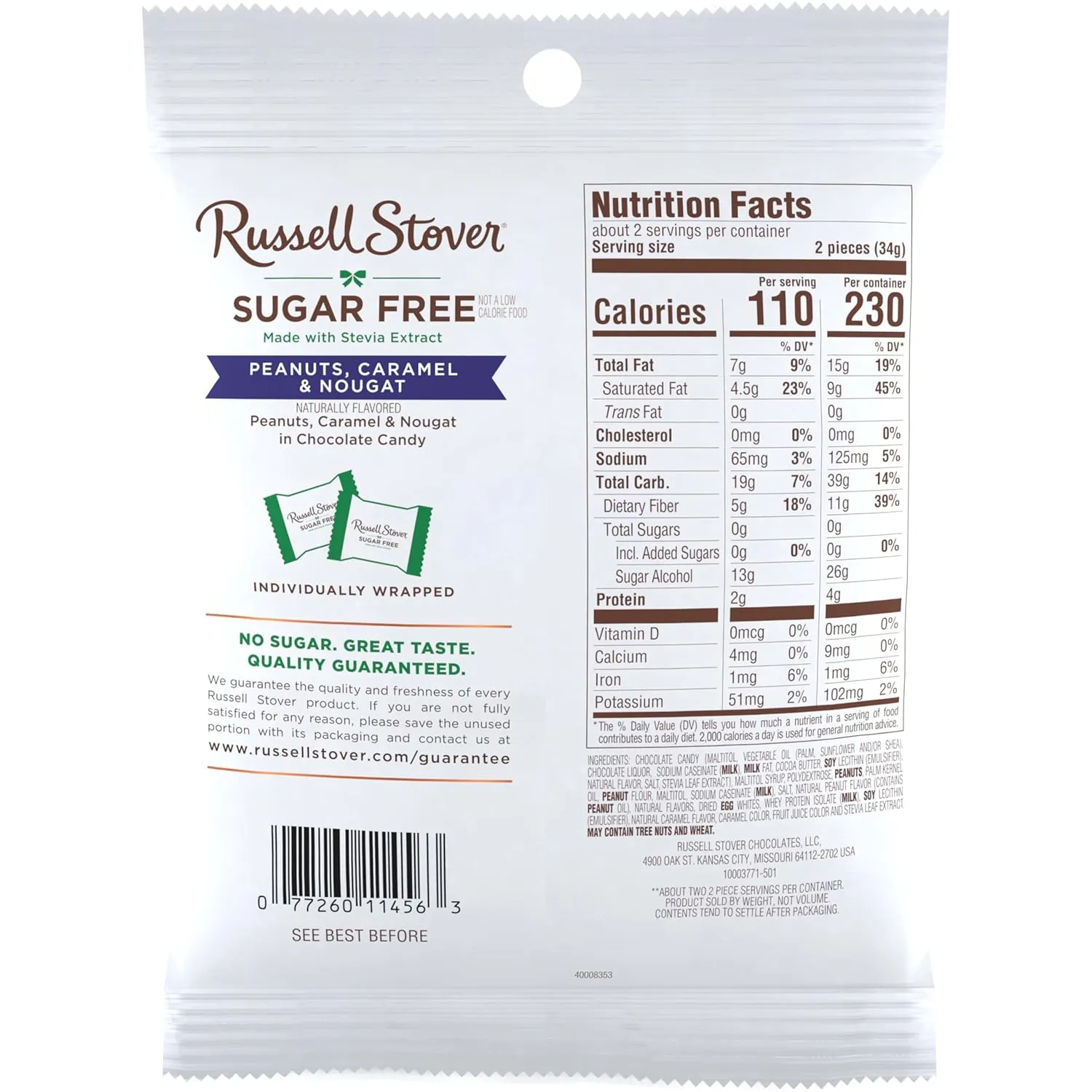 RSC 2.4oz SF MC PntCrml&Nougat Peg Bag