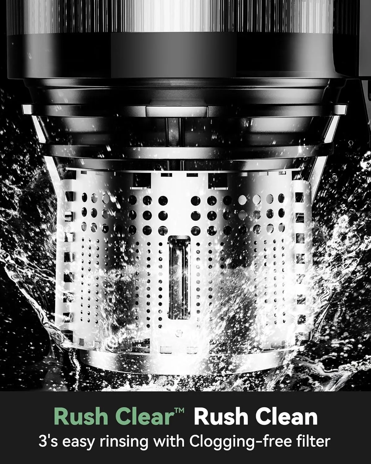 Rush Clear Cold Press Juicer, Slow Juicer Machines with No-Prep 4.35"Feed Chute Fit Whole Fruits & Vegetables, LINKChef Juicer Machines Easy to Clean, 42oz Capacity, 200w, Light Green