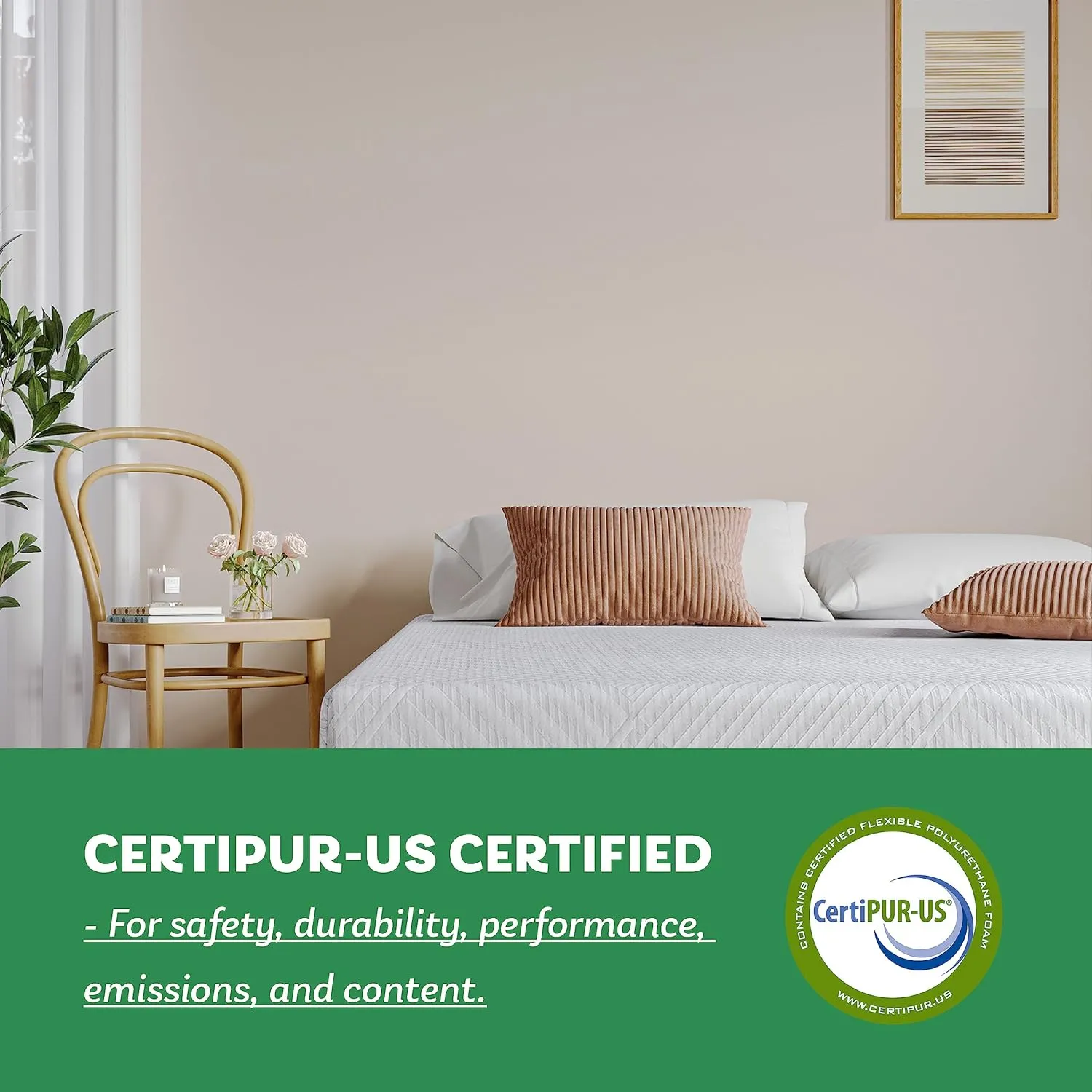 RV Mattress Short Queen, 10 Inch Memory Foam Camper Mattress Bed in a Box Designed & Assembled in The USA, CertiPUR-US Certified, 75"×60"×10", White