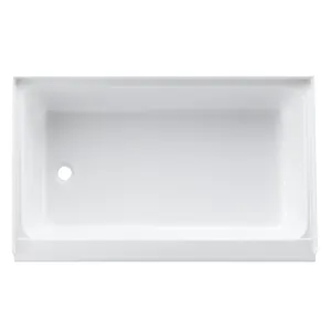 RV Shower Pan 40" x 24" x 5" Left Drain | White