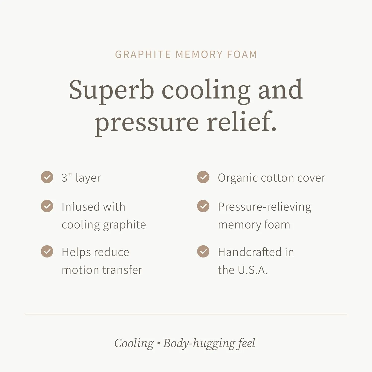 Saatva Graphite Memory Foam Mattress Topper - 3” Memory Foam Layer - Enhanced Comfort & Cooling - King