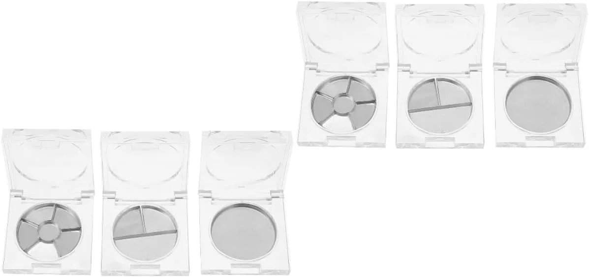 SAFIGLE 2sets 14pcs Transparent Blush Case Empty Highlighter and Eyeshadow Container Compact Makeup Organizer for Travel for Powder Foundation and Custom Eyeshadow 14pcs*2