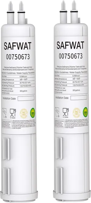 SAFWAT 00750673 Compatible with Thermador REPLFLTR20 Bosch 00750673 Refrigerator Water Filter (2 Pack)