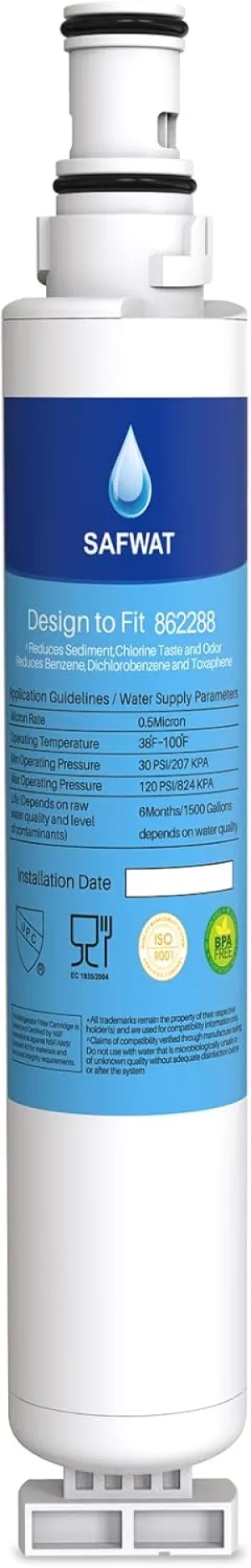SAFWAT 862288 Replacement for Thermador Water Filter UCTRFLTR10 12023312