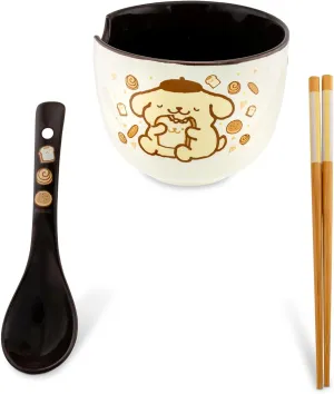 Sanrio Pompompurin 20-Ounce Ramen Bowl With Chopsticks and Spoon