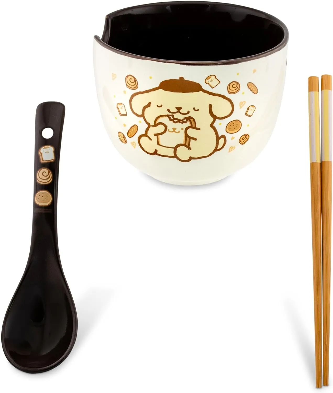 Sanrio Pompompurin 20-Ounce Ramen Bowl With Chopsticks and Spoon