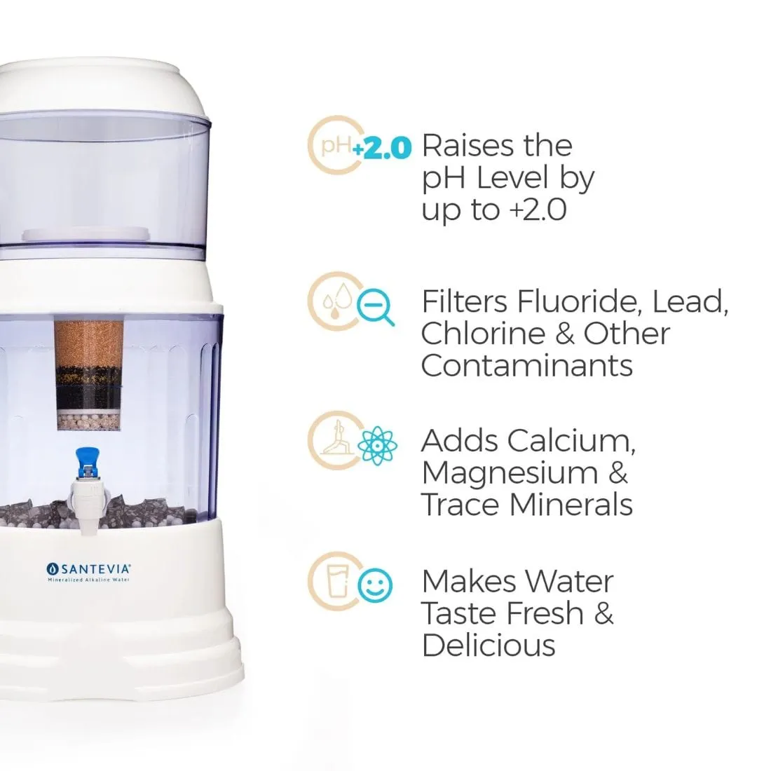 Santevia Gravity Water System - Countertop Model, 15L