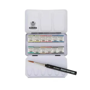 Schmincke Half Pan Watercolor Pocket Set -Metal Travel Box