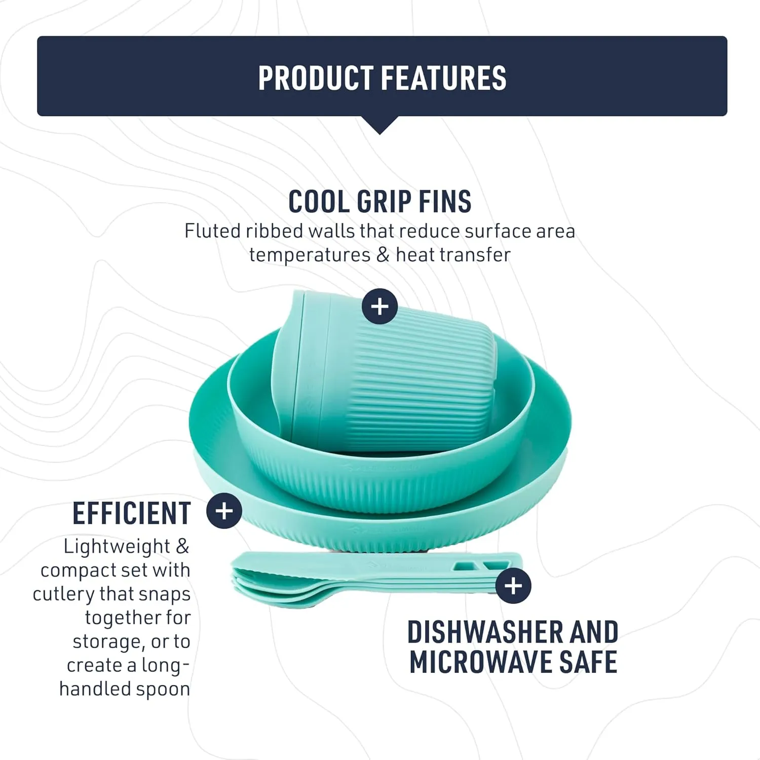 Sea to Summit Passage 1-Person Camping Dinnerware Set, Plate, Bowl, Mug, Utensils