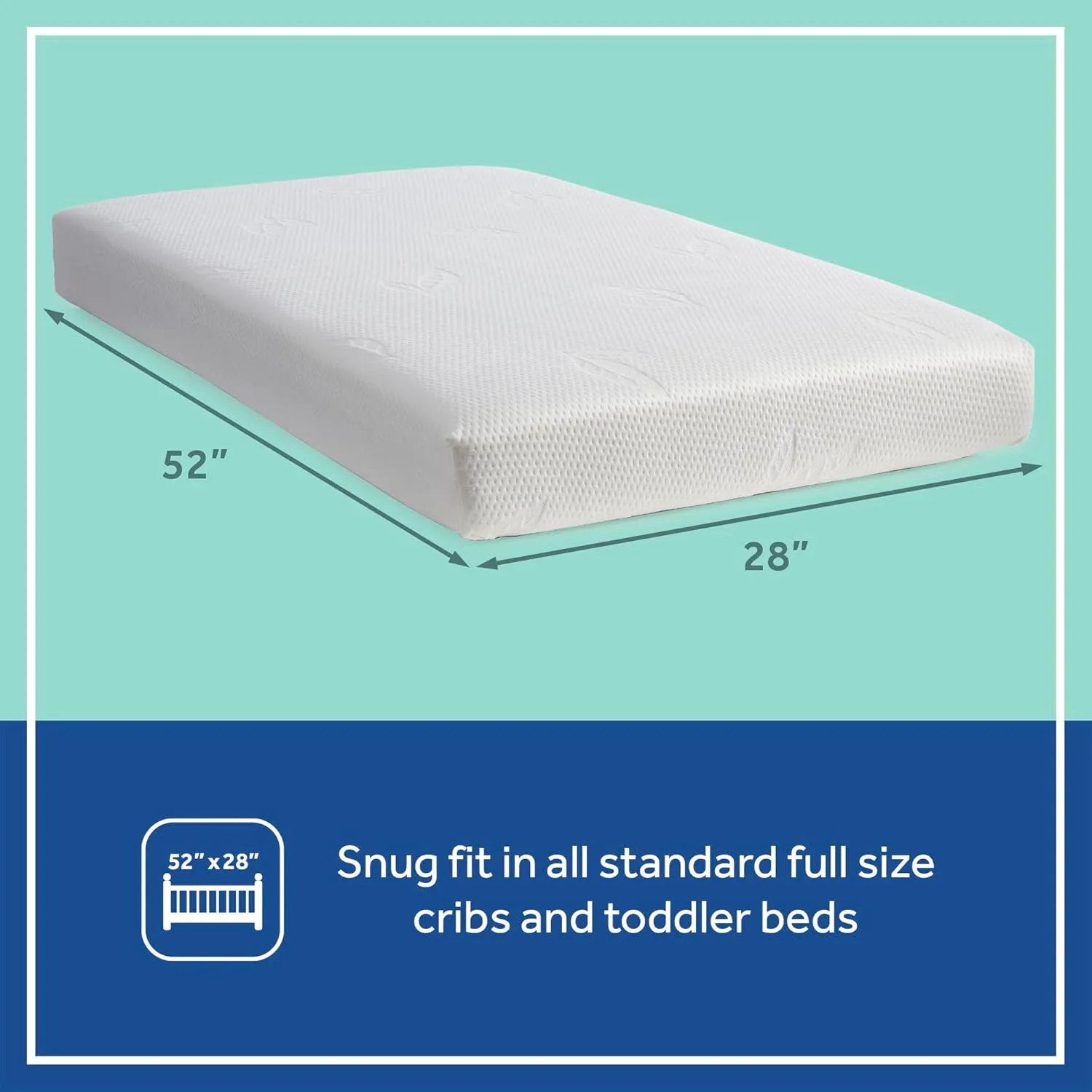 Sealy Cozy Brilliance Breathable Bamboo Rayon Hypoallergenic Baby Crib Mattress & Toddler Bed Mattress, 2-Stage Firm, Non-Toxic, Washable Zip Cover, Waterproof Baby Mattress, Made in USA, 52” x 28