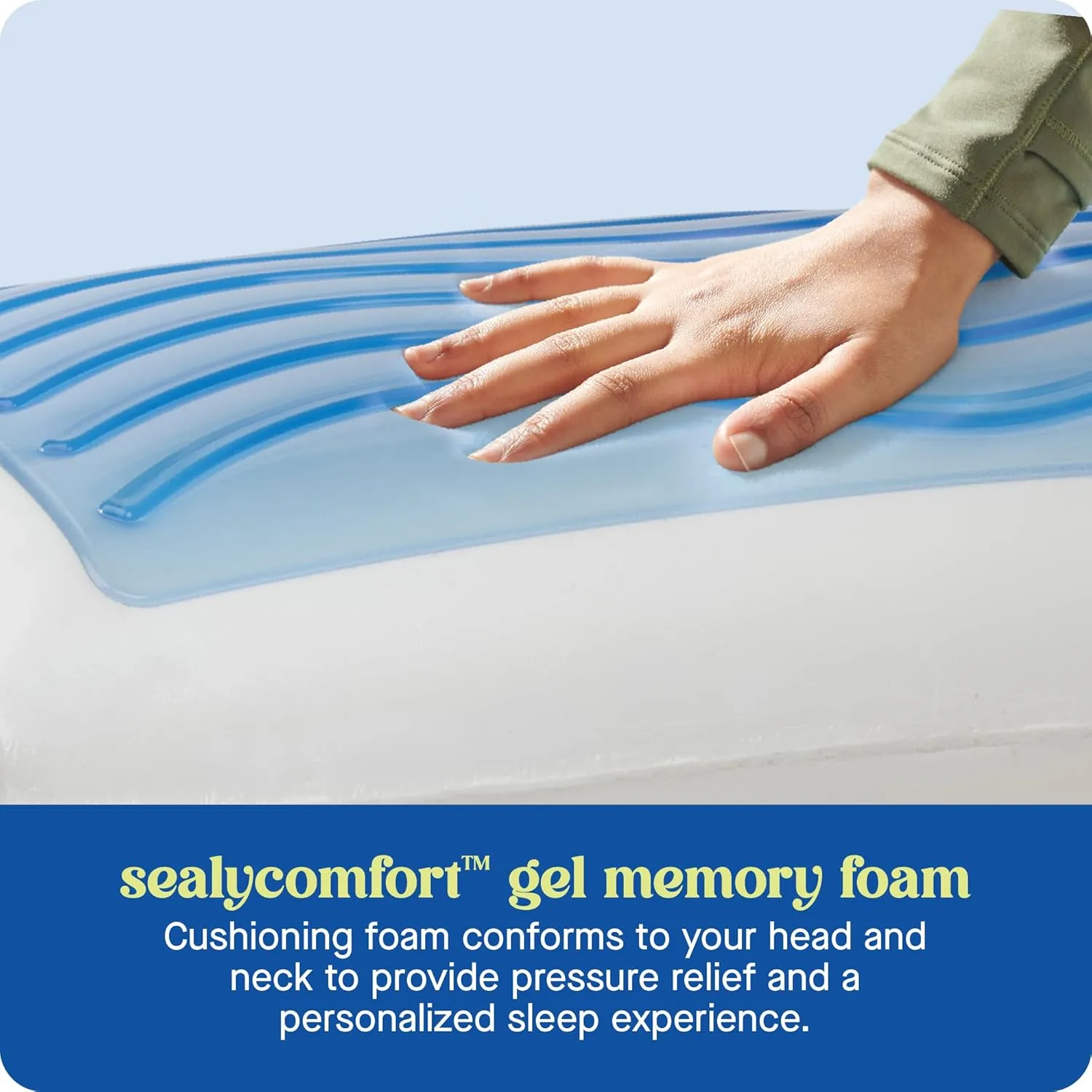 SEALY Dreamlife Memory Foam, Standard Pillow, Queen, White