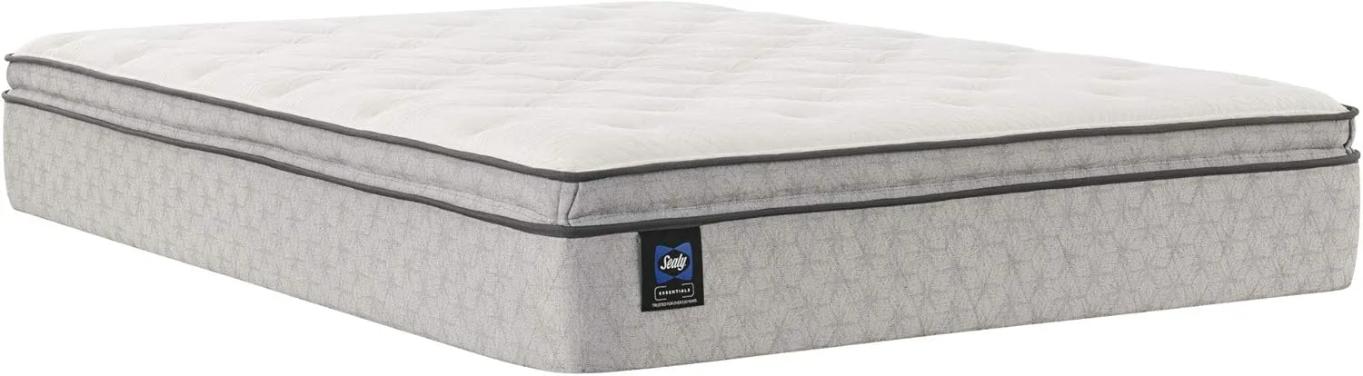 Sealy Essentials Spring Winter Green Euro Pillowtop Soft Feel Mattress, Full
