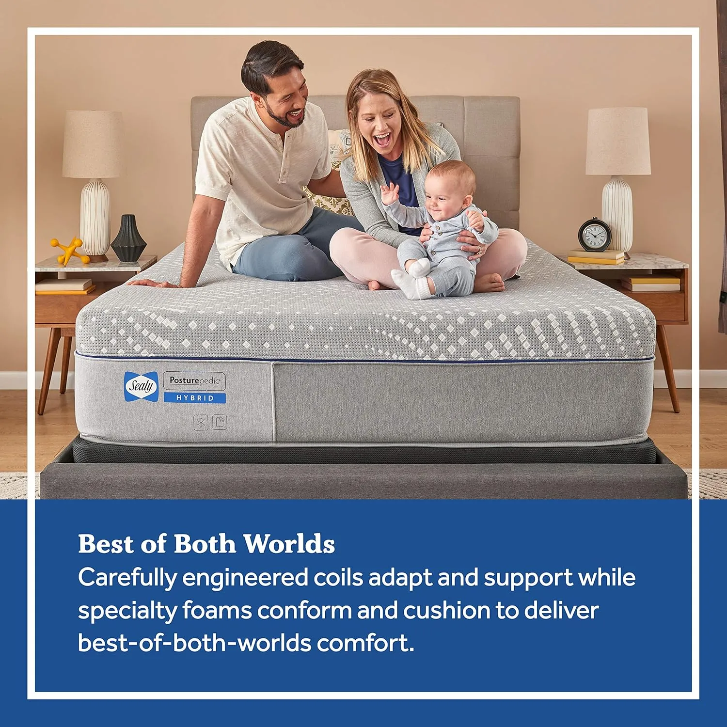Sealy Posturepedic Hybrid Paterson Medium Feel Mattress, King, White