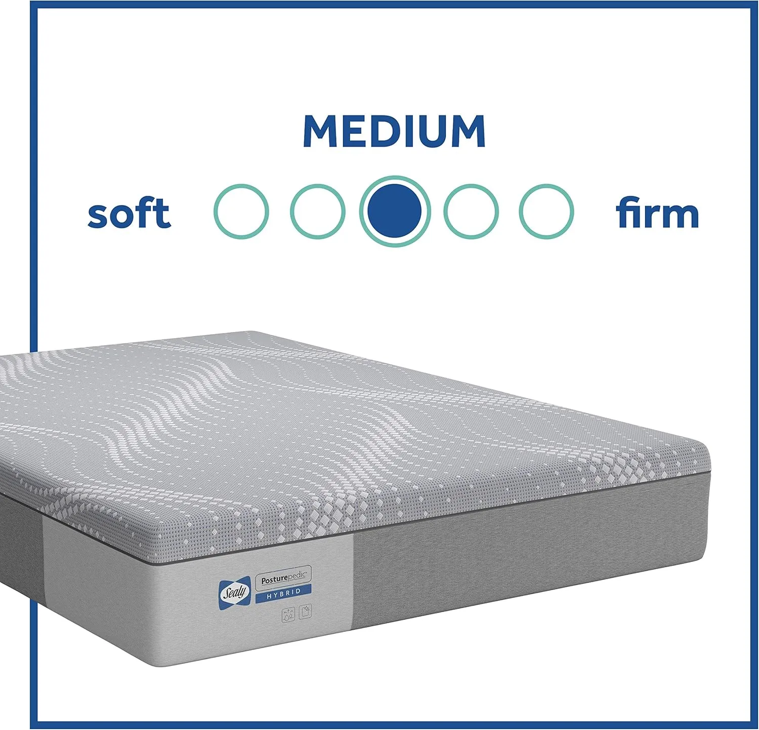 Sealy Posturepedic Hybrid Paterson Medium Feel Mattress, King, White