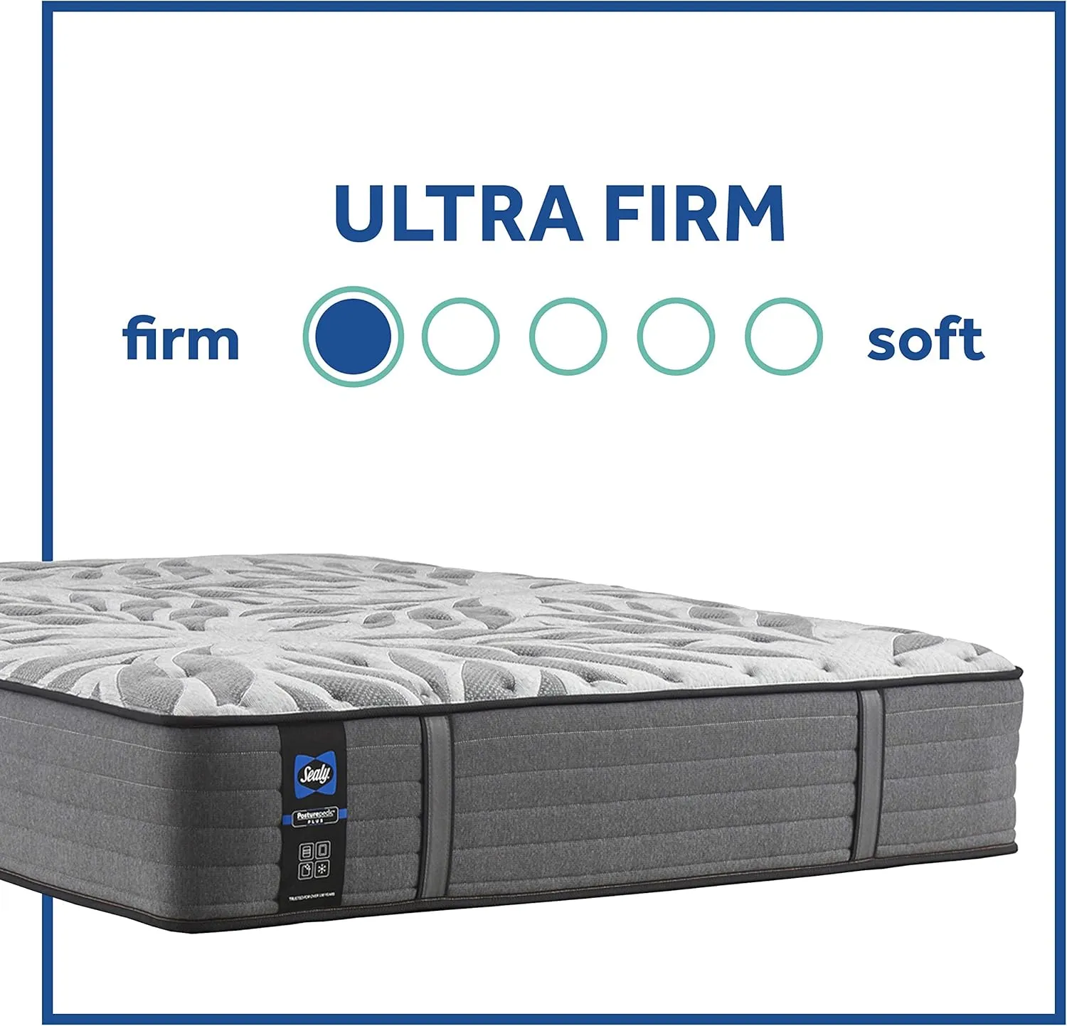 Sealy Posturepedic Plus 12" Tight Top Mattress with Cooling Gel Foam, Ultra-Firm Memory Foam Mattress with Targeted Body Support, California King