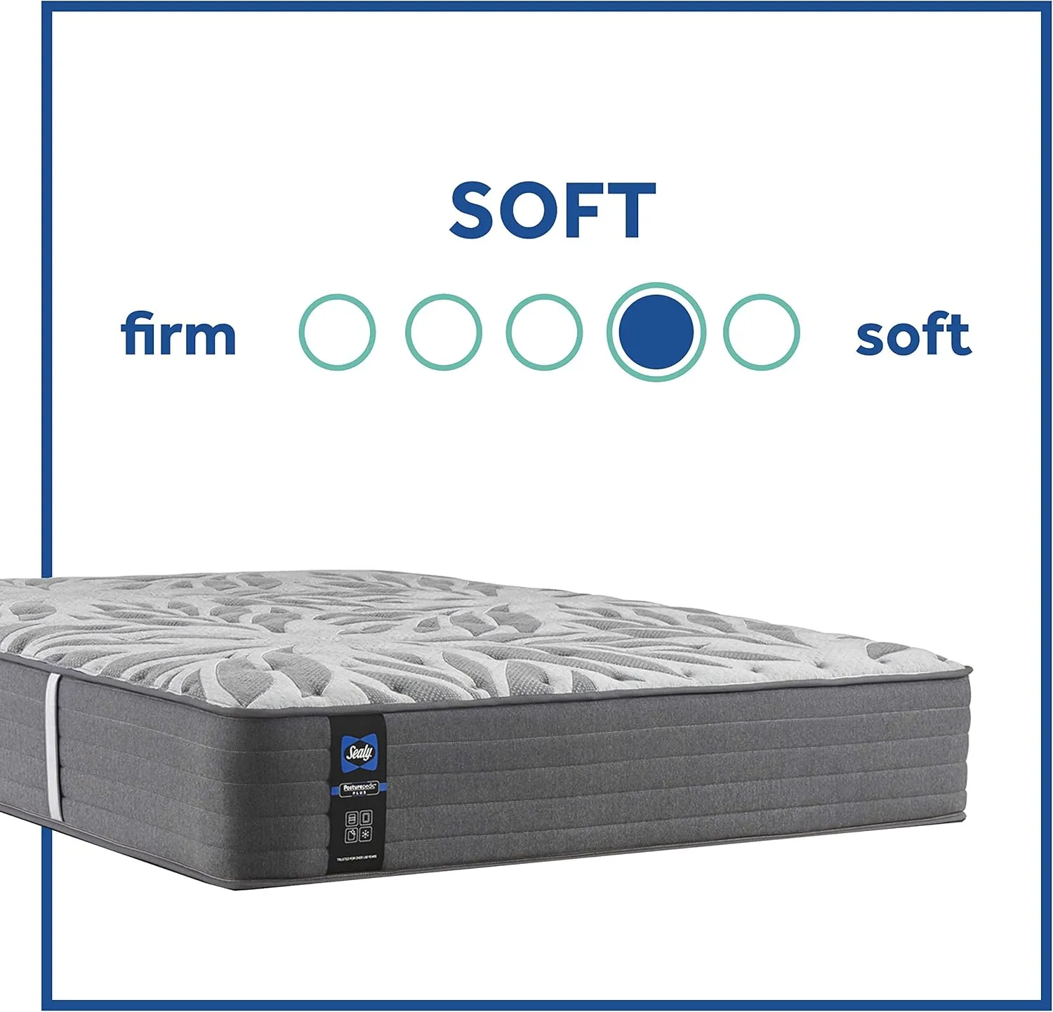 Sealy Posturepedic Plus, Tight Top 13-Inch Plush Soft Mattress with Surface-Guard-Full, Grey