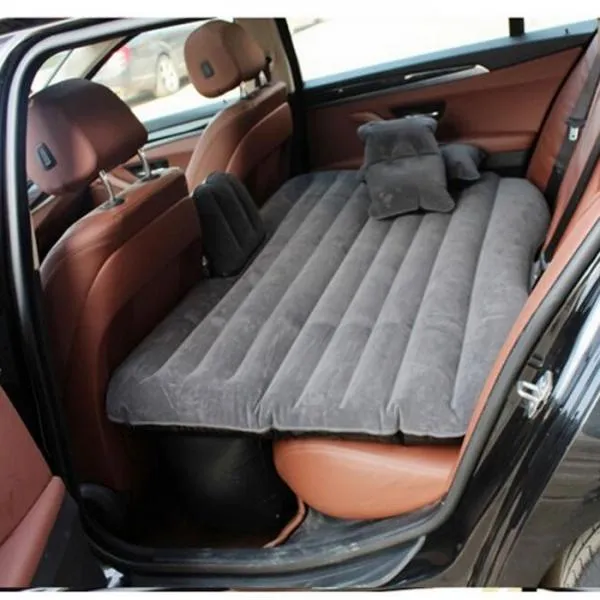 Self-drive Inflatable Car Bed Air Mattress with Ear Gray